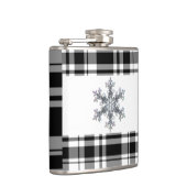 Zwarte en witte gipsplaat - sneeuwvlok heupfles (Rechts)