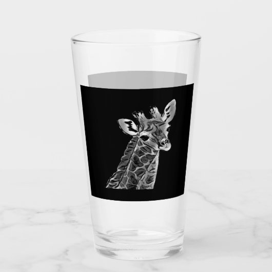 Zwarte en witte giraf glas (Voorkant)