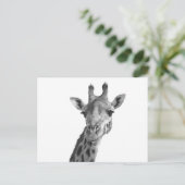 Zwarte en witte Giraffe Briefkaart (Staand voorkant)