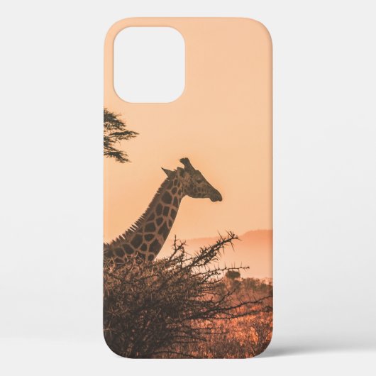 ZWARTE EN WITTE GIRAFFE OP GEBIED VAN BROWN GRAS Case-Mate iPhone CASE (Achterkant)