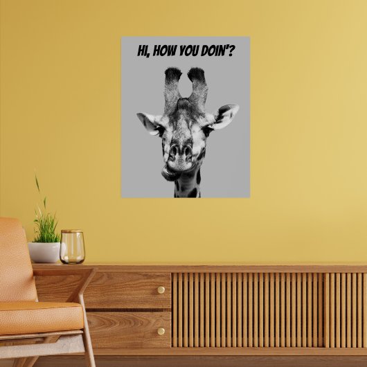 Zwarte en witte Giraffe Poster (Woonkamer 2)