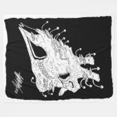 Zwarte en witte Giraffe schedel Fleece Deken (Voorkant (Horizontaal))
