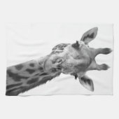 Zwarte en witte Giraffe Theedoek (Horizontaal)