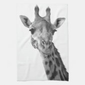 Zwarte en witte Giraffe Theedoek (Verticaal)