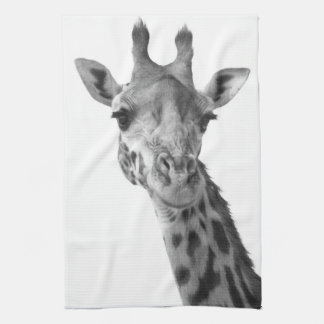 Zwarte en witte Giraffe Theedoek