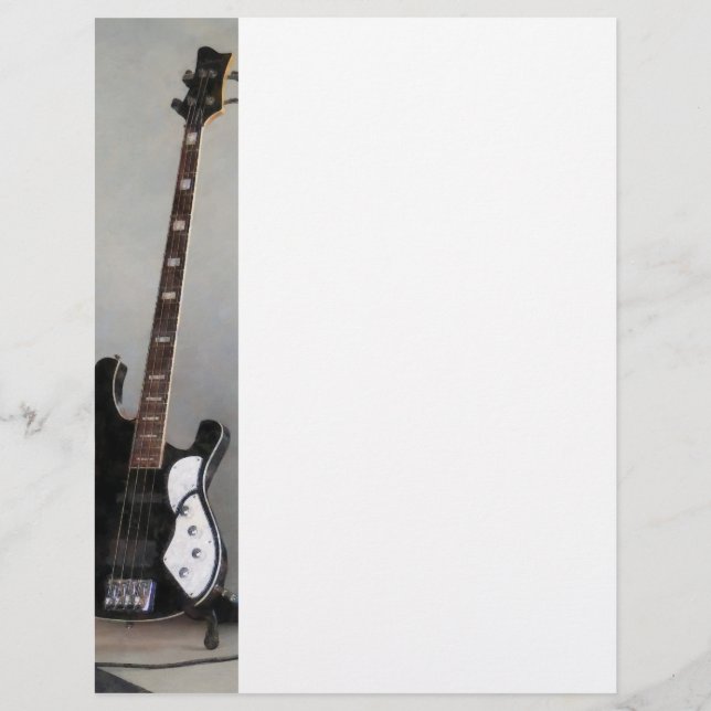 Zwarte en witte gitaar (Voorkant)