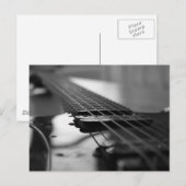Zwarte en witte gitaar briefkaart (Voorkant / Achterkant)
