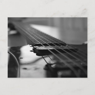 Zwarte en witte gitaar briefkaart