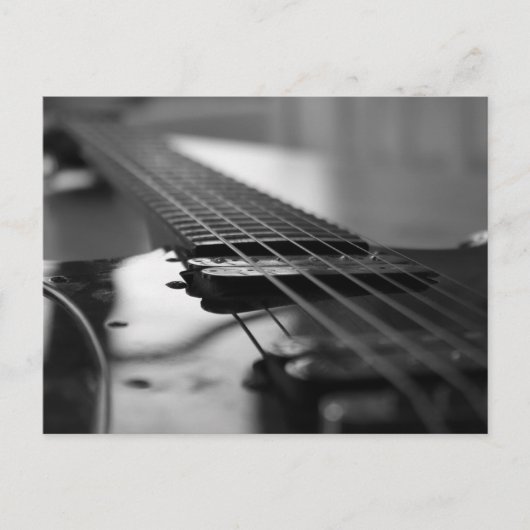 Zwarte en witte gitaar briefkaart (Voorkant)