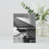 Zwarte en witte gitaar briefkaart (Staand voorkant)