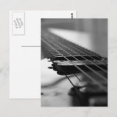 Zwarte en witte gitaar briefkaart (Voorkant / Achterkant)