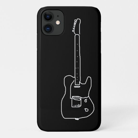 zwarte en witte gitaar Case-Mate iPhone case (Achterkant)