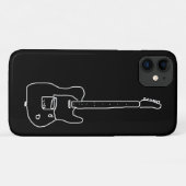 zwarte en witte gitaar Case-Mate iPhone case (Achterkant (horizontaal))
