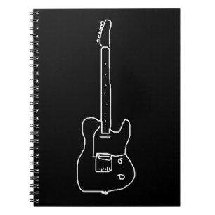 zwarte en witte gitaar notitieboek