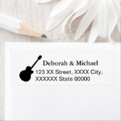 zwarte en witte gitaarspelers etiket (Insitu)