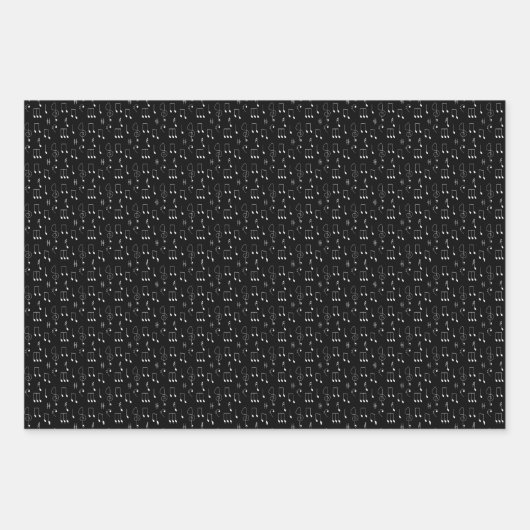 Zwarte en witte gitaren inpakpapier vel (Voorkant 2)