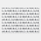 Zwarte en witte gitaren inpakpapier vel (Voorkant)