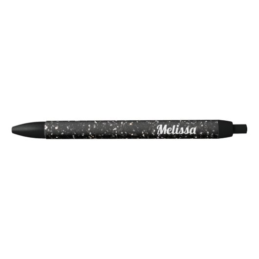 Zwarte en witte glanzende glitter sparkles persona zwarte inkt pen (Voorkant)