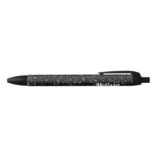 Zwarte en witte glanzende glitter sparkles persona zwarte inkt pen (Bovenkant)