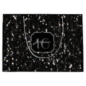 Zwarte en witte glanzende glitter sparkles Sweet 1 Groot Cadeauzakje (Voorkant)