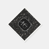 Zwarte en witte glanzende glitter sparkles Sweet 1 Servet (Hoek)