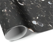 Zwarte en witte glinsterende glitssparken cadeaupapier (Rol Hoek)