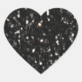 Zwarte en witte glinsterende glitssparken hart sticker (Voorkant)