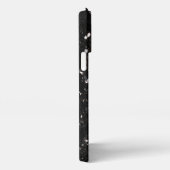 Zwarte en witte glinsterende glitssparken iPhone hoesje (Rechterkant)