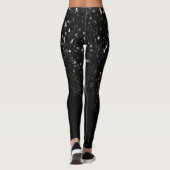 Zwarte en witte glitter leggings (Achterkant)