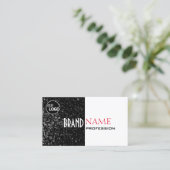 Zwarte en witte glittersterren met Logo Moderne Visitekaartje (Staand voorkant)