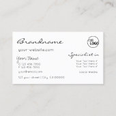 Zwarte en witte glittersterren met Logo stijlvol Visitekaartje (Achterkant)