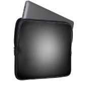 Zwarte en witte gloeiende schijnwerper laptop sleeve (Voorkant Rechts)