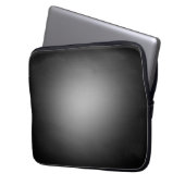 Zwarte en witte gloeiende schijnwerper laptop sleeve (Voorkant Links)