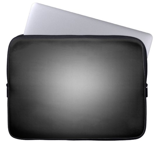Zwarte en witte gloeiende schijnwerper laptop sleeve (Voorkant)