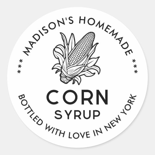 Zwarte en witte glucosestroop met label voor het i (Voorkant)