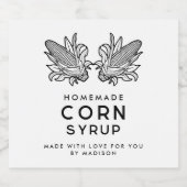 Zwarte en witte glucosestroop met twee kolven likeurfles etiket (Enkel label)