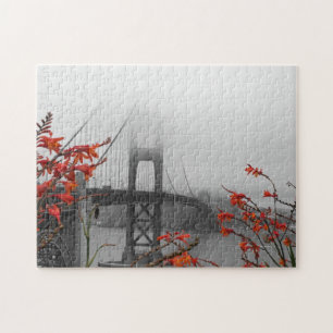 Zwarte en witte Golden Gate Bridge Legpuzzel