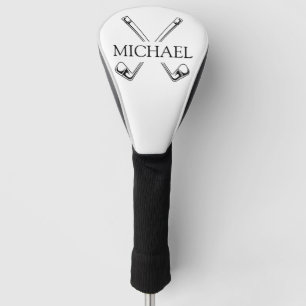 Zwarte en Witte Golfclubs met Naam Golfheadcover