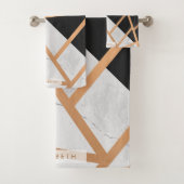Zwarte en witte gouden marmer bad handdoek (Insitu)
