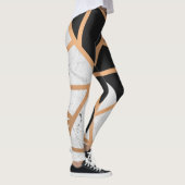 Zwarte en witte gouden marmer leggings (Rechts)