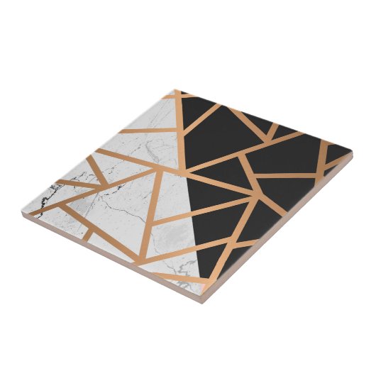 Zwarte en witte gouden marmer tegeltje (Zijkant)