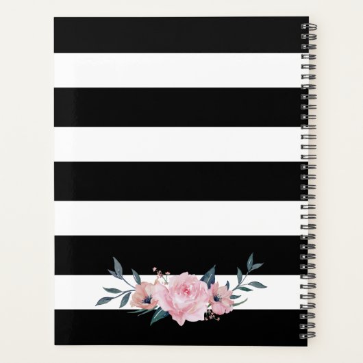 Zwarte en witte gouden roze platenfabriek voor het planner (Achterkant)