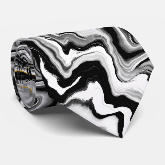 Zwarte en witte goudmarmer Stropdas (Opgerold)