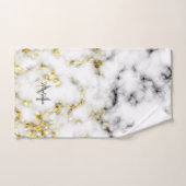 Zwarte en witte goudsparametensmaak Monogram Bad Handdoek (Handdoek)