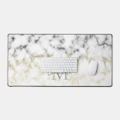 Zwarte en witte goudsparametensmaak Monogram Bureaumat (Keyboard & Muis)