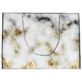 Zwarte en witte goudsparametensmaak Monogram Groot Cadeauzakje (Achterkant)