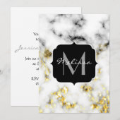 Zwarte en witte goudsparametensmaak Monogram Kaart (Voorkant / Achterkant)