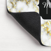 Zwarte en witte goudsparametensmaak Monogram Muismat (Hoek)