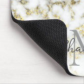 Zwarte en witte goudsparametensmaak Monogram Muismat (Hoek)