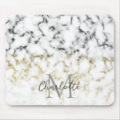 Zwarte en witte goudsparametensmaak Monogram Muismat (Voorkant)